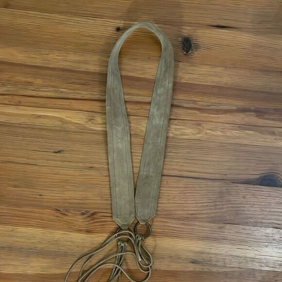 Guatemalan Multicolor Striped Waist Belt Womens Size XL Suede Leather Cotton - Picture 9 of 10